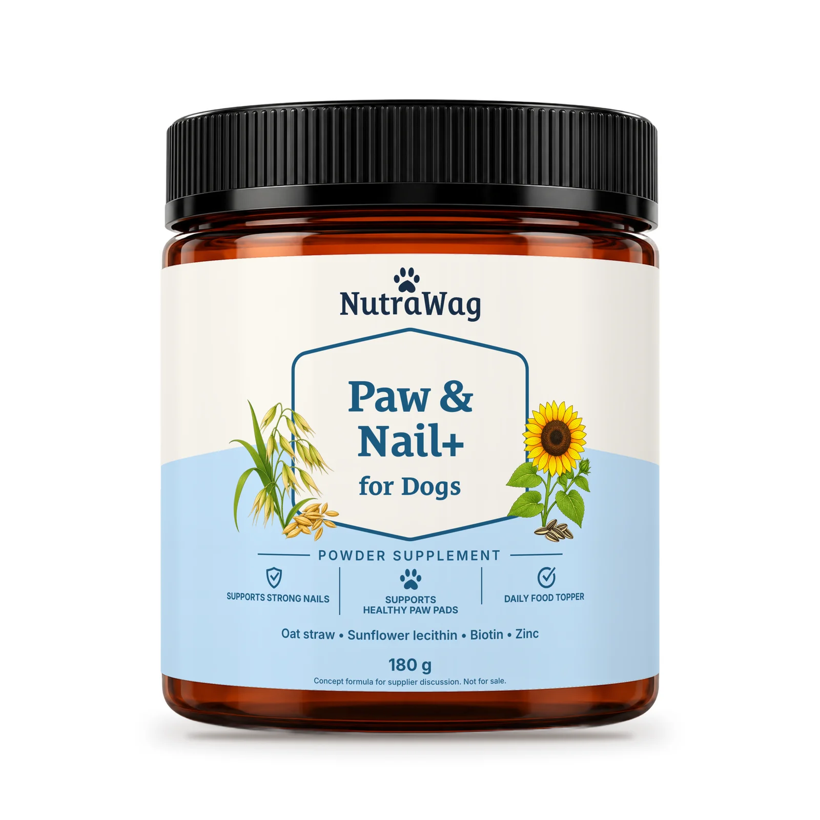 Paw & Nail+ for Dogs 180 g jar, front