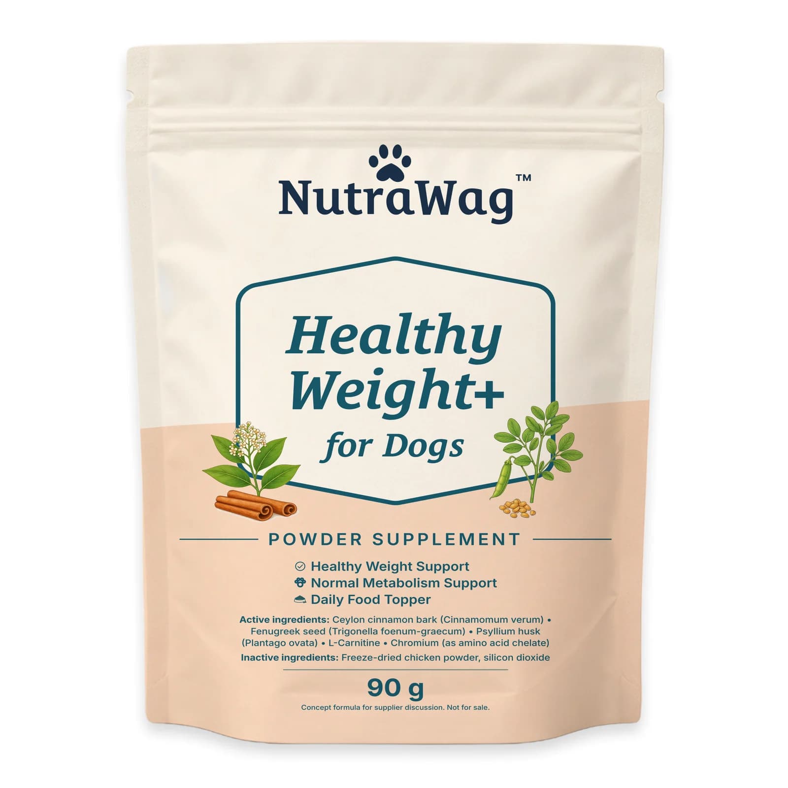 Healthy Weight+ for Dogs 90 g pouch, front