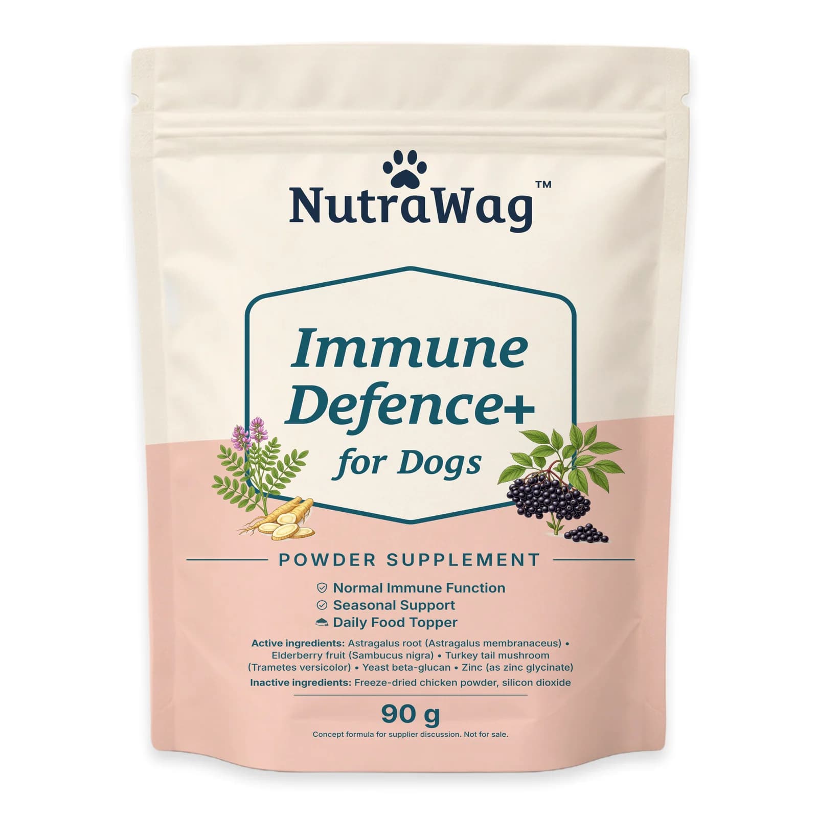 Immune Defence+ for Dogs 90 g pouch, front