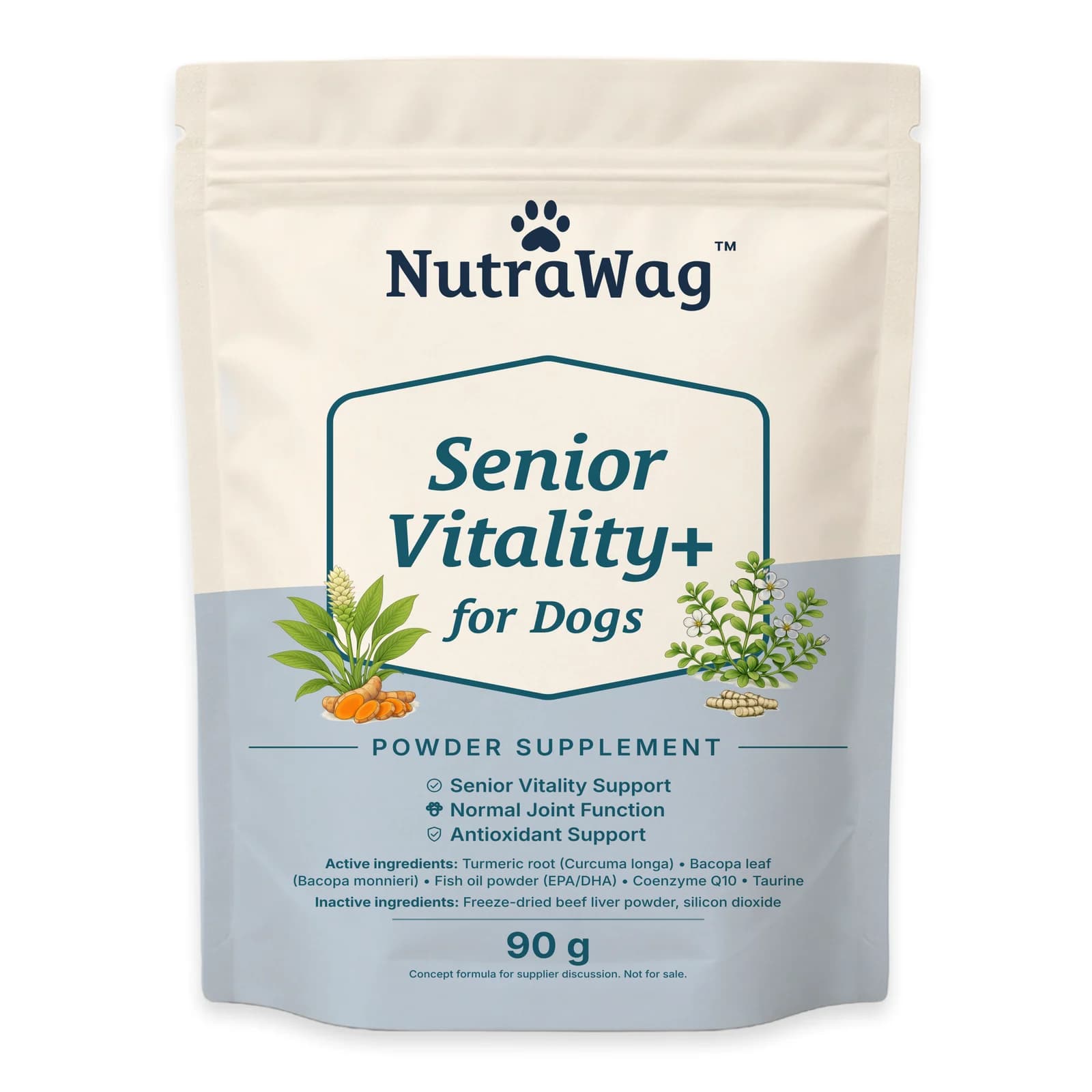 Senior Vitality+ for Dogs 90 g pouch, front