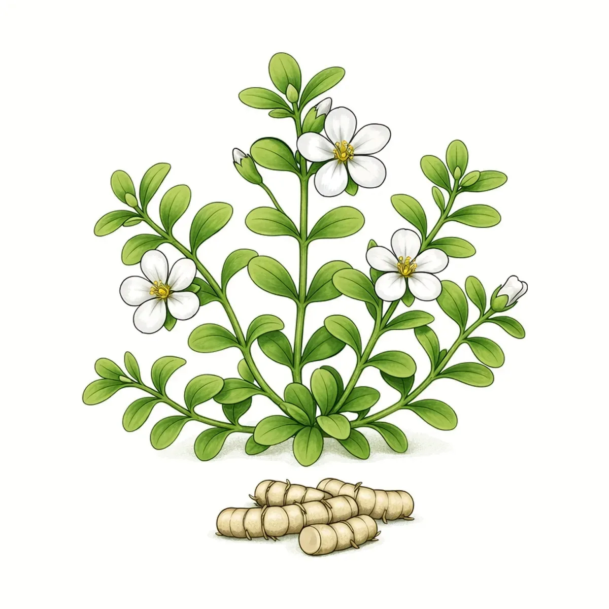 Bacopa, botanical drawing