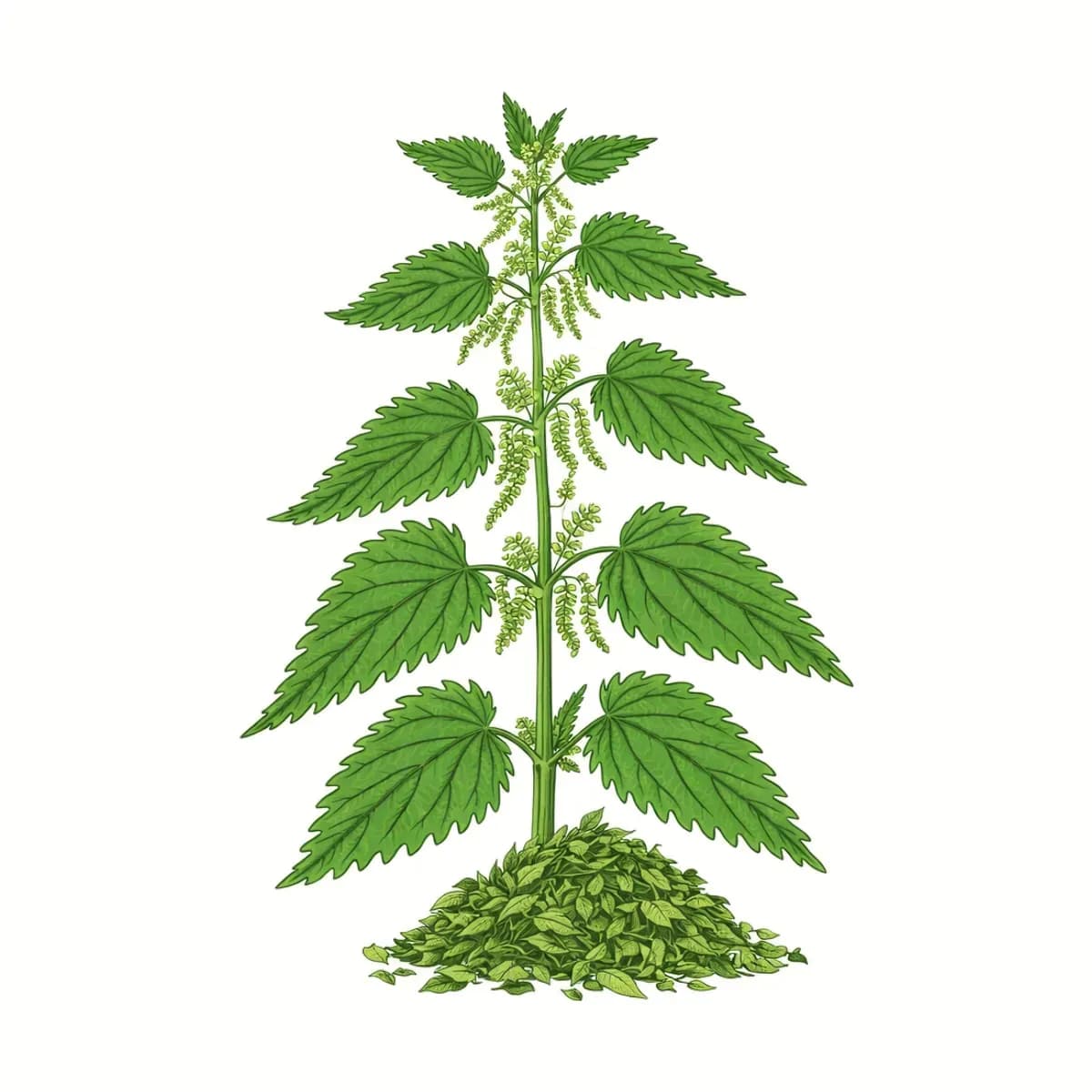 Nettle leaf, botanical drawing